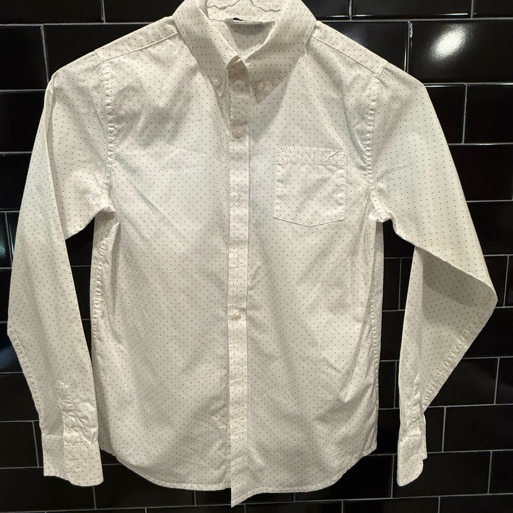 Janie and Jack White Dotted Men's Shirt